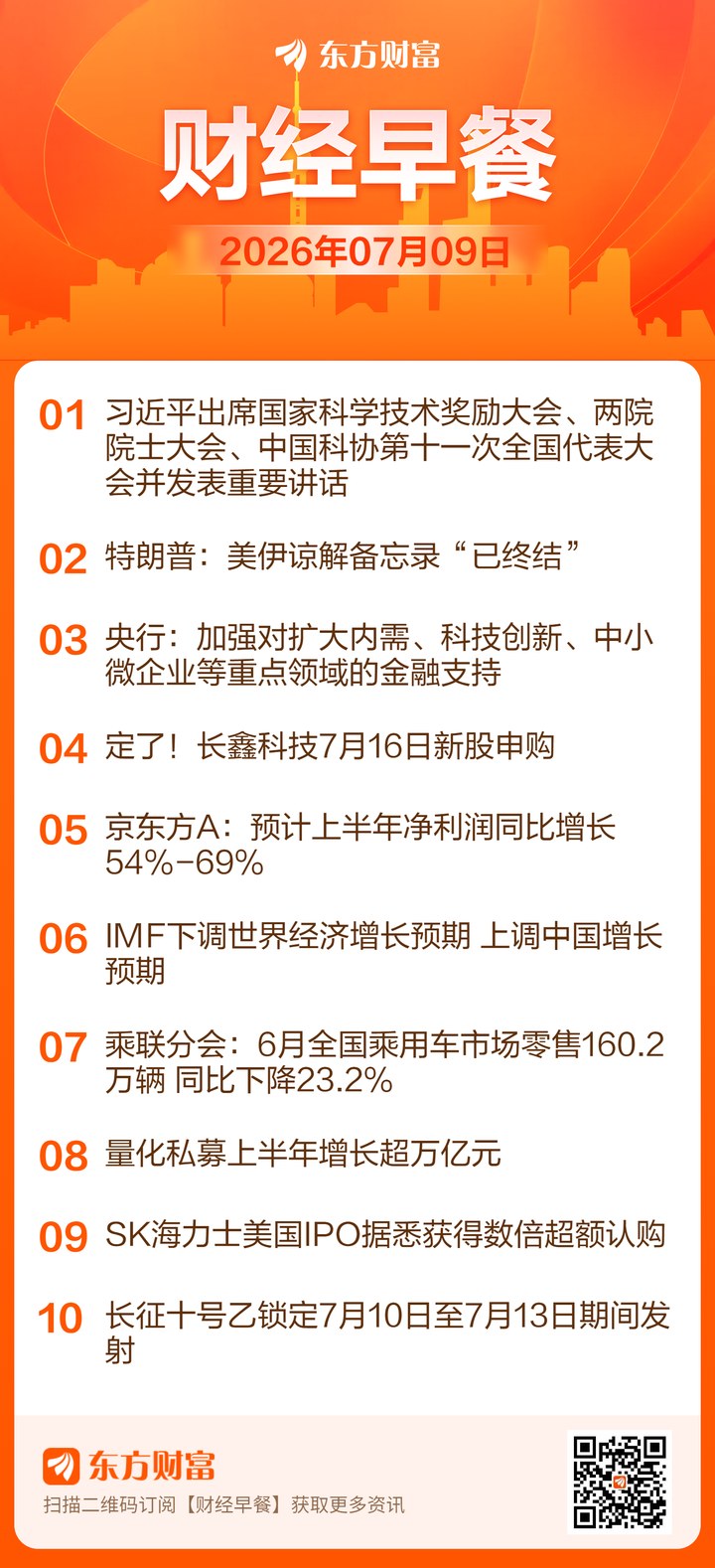 東方財富財經早餐 7月9日周四 _ 東方財富網
